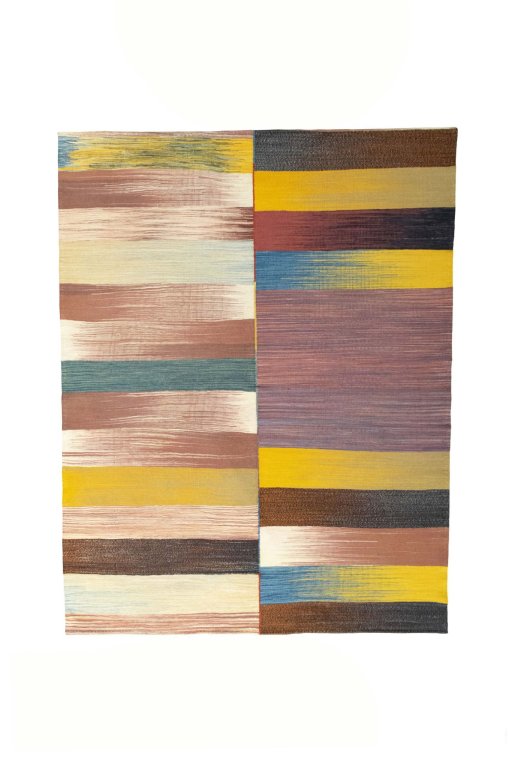 Full view of New Kilim Kiasar rug from Iran / Persia, 198 × 153 cm in Multi Color tones