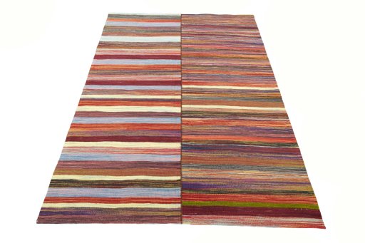Close-up detail of New Kilim Kiasar rug from Iran / Persia showing Wool weave