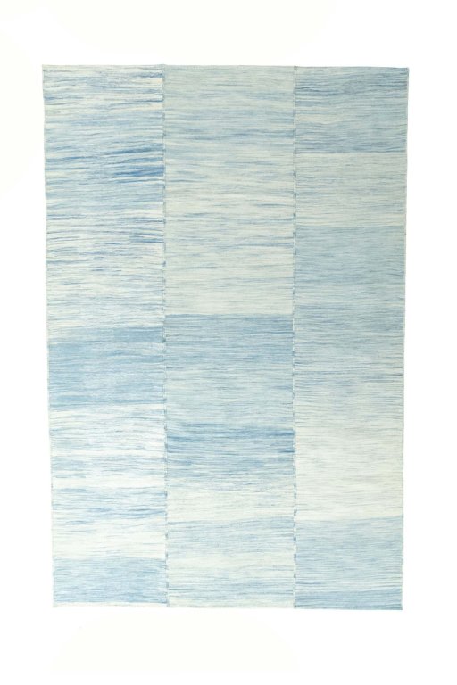 Full view of New Kilim Kiasar rug from Iran / Persia, 303 × 202 cm in Blue tones