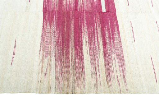 Close-up detail of New Kilim Kiasar rug from Iran / Persia showing Wool weave