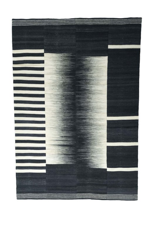 Full view of New Kilim Kiasar rug from Iran / Persia, 323 × 220 cm in Gray tones