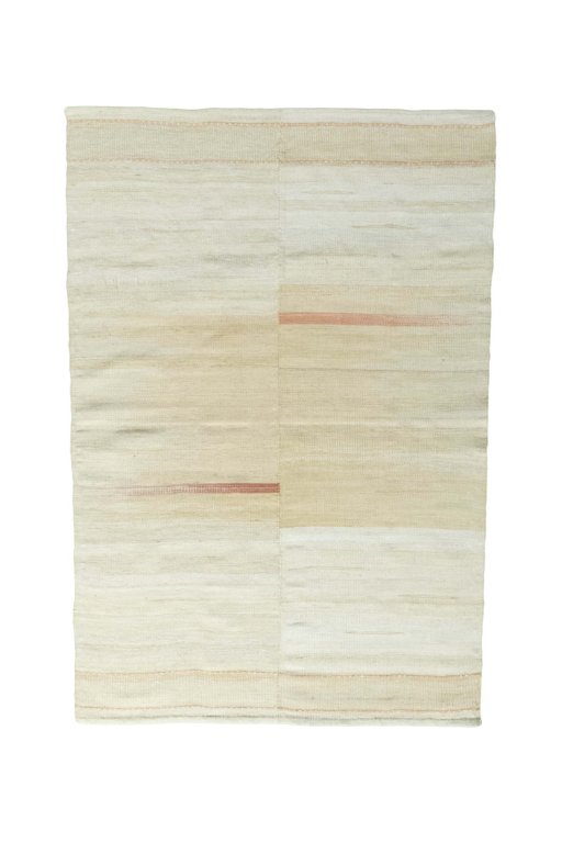 Full view of New Kilim Kiasar rug from Iran / Persia, 167 × 113 cm in Beige tones