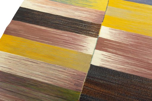 Surface texture of New Kilim Kiasar rug with natural Wool and intricate pattern