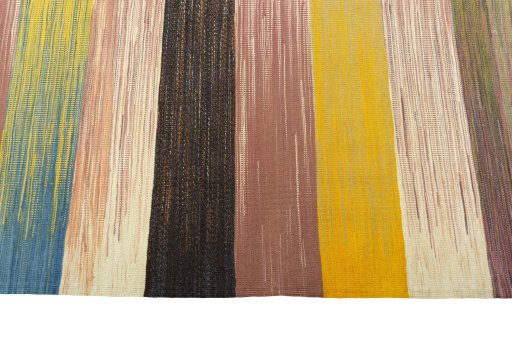 Close-up detail of New Kilim Kiasar rug from Iran / Persia showing Wool weave