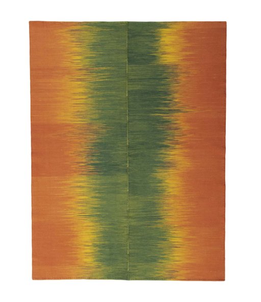 Full view of New Kilim Kiasar rug from Iran / Persia, 190 × 143 cm in Green tones