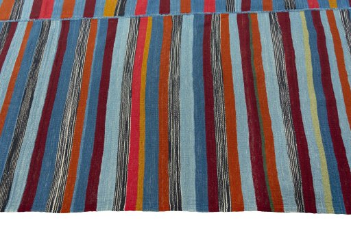 Close-up detail of New Kilim Kiasar rug from Iran / Persia showing Wool weave