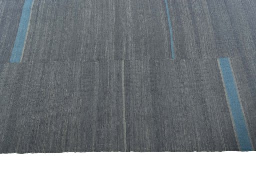 Full view of New Kilim Kiasar rug from Iran / Persia, 376 × 273 cm in Gray tones