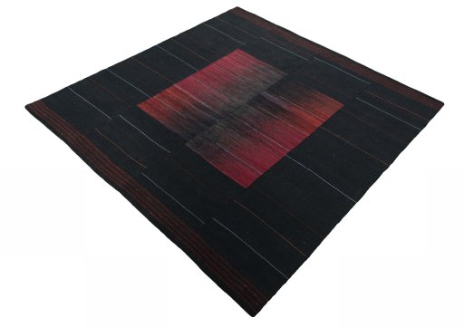 Corner detail of New Kilim Kiasar rug showing border pattern and Wool pile