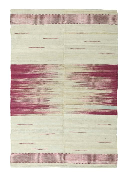 Full view of New Kilim Kiasar rug from Iran / Persia, 168 × 114 cm in Beige tones