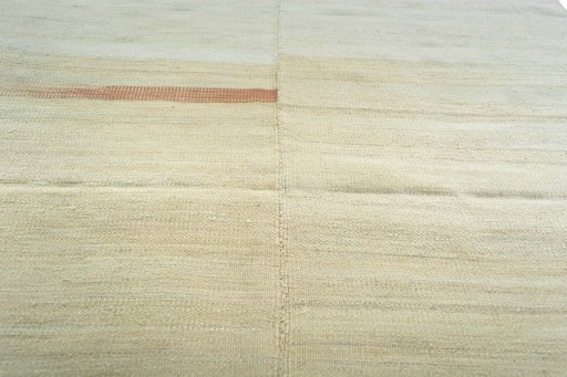 Backside of handmade New Kilim Kiasar rug showing knot structure and weave density