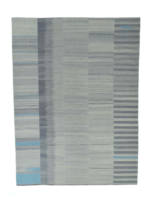 Full view of New Kilim Kiasar rug from Iran / Persia, 370 × 274 cm in Gray tones
