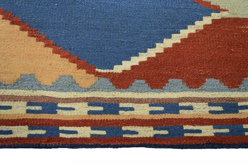 Central medallion detail of New Kilim Sofre rug from Iran / Persia