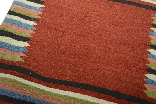 Surface texture of New Kilim Sofre rug with natural Wool and intricate pattern
