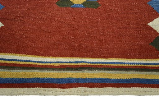 Central medallion detail of New Kilim Sofre rug from Iran / Persia
