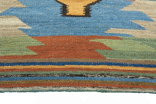 Central medallion detail of New Kilim Sofre rug from Iran / Persia