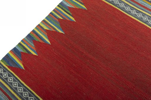 Surface texture of New Kilim Sofre rug with natural Wool and intricate pattern