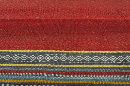 Full view of New Kilim Sofre rug from Iran / Persia, 91 × 85 cm in Red tones