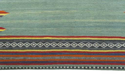 Central medallion detail of New Kilim Sofre rug from Iran / Persia