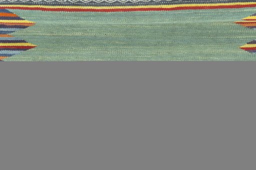 Full view of New Kilim Sofre rug from Iran / Persia, 90 × 85 cm in Green tones