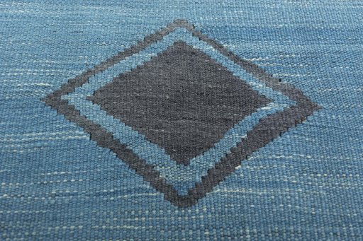 Backside of handmade New Kilim Sofre rug showing knot structure and weave density