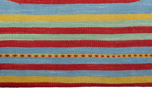 Central medallion detail of New Kilim Sofre rug from Iran / Persia