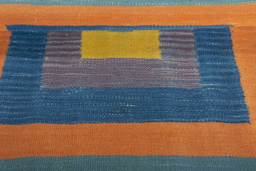 Full view of New Kilim Sofre rug from Iran / Persia, 85 × 80 cm in Multi Color tones