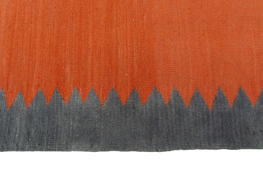 Close-up detail of New Kilim Sofre rug from Iran / Persia showing Wool weave