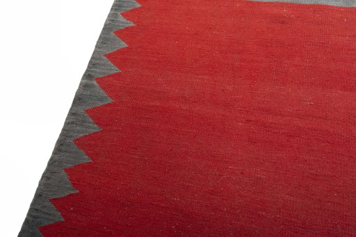 Surface texture of New Kilim Sofre rug with natural Wool and intricate pattern