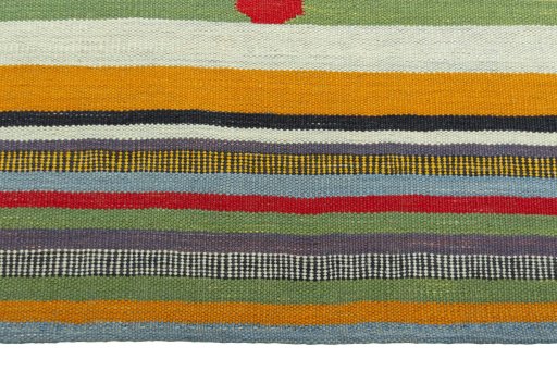 Central medallion detail of New Kilim Sofre rug from Iran / Persia