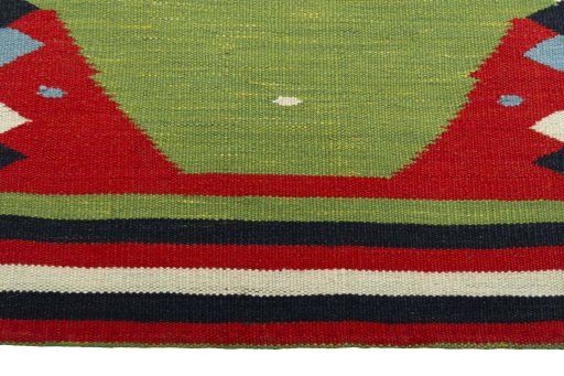 Central medallion detail of New Kilim Sofre rug from Iran / Persia