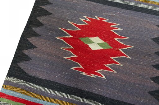 Surface texture of New Kilim Sofre rug with natural Wool and intricate pattern