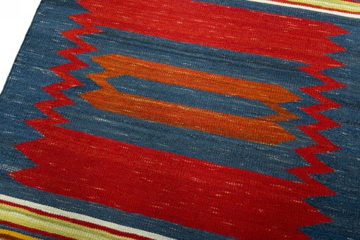 Surface texture of New Kilim Sofre rug with natural Wool and intricate pattern