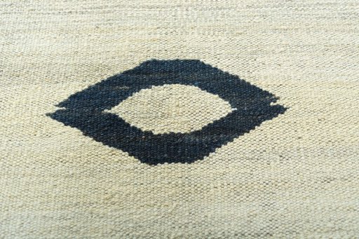 Backside of handmade New Kilim Sofre rug showing knot structure and weave density
