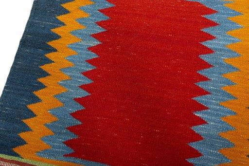 Surface texture of New Kilim Sofre rug with natural Wool and intricate pattern