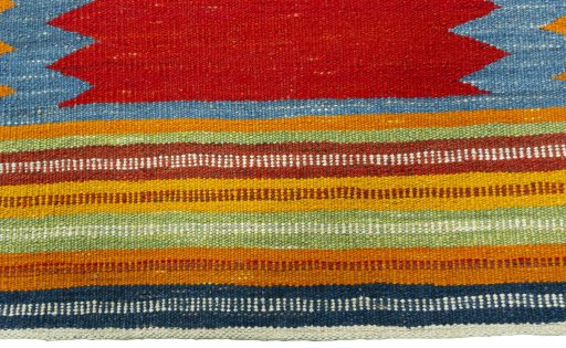 Central medallion detail of New Kilim Sofre rug from Turkey