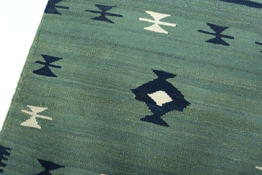 Surface texture of New Kilim Sofre rug with natural Wool and intricate pattern
