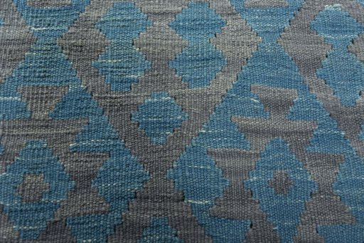 Backside of handmade New Kilim Sofre rug showing knot structure and weave density