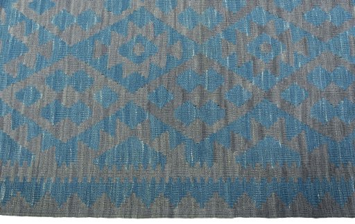 Close-up detail of New Kilim Sofre rug from Turkey showing Wool weave