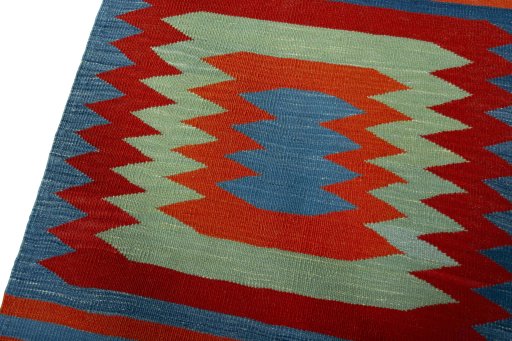 Surface texture of New Kilim Sofre rug with natural Wool and intricate pattern