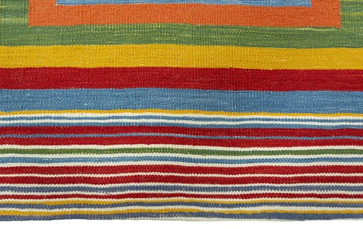 Central medallion detail of New Kilim Sofre rug from Turkey