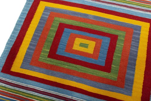 Surface texture of New Kilim Sofre rug with natural Wool and intricate pattern