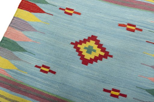 Surface texture of New Kilim Sofre rug with natural Wool and intricate pattern