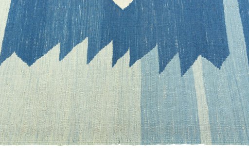 Close-up detail of New Kilim Sofre rug from Turkey showing Wool weave