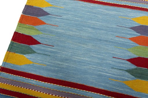 Surface texture of New Kilim Sofre rug with natural Wool and intricate pattern