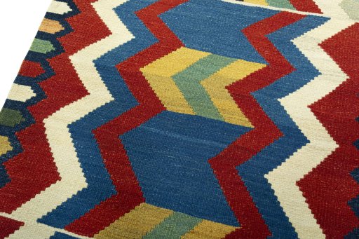 Surface texture of New Kilim Sofre rug with natural Wool and intricate pattern