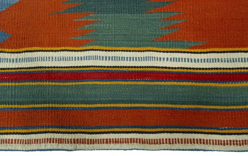Central medallion detail of New Kilim Sofre rug from Turkey