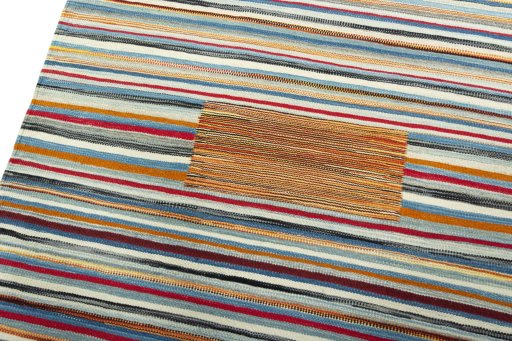 Surface texture of New Kilim Sofre rug with natural Wool and intricate pattern