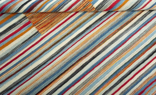 Full view of New Kilim Sofre rug from Turkey, 103 × 99 cm in Multi Color tones