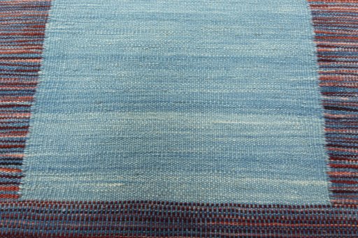 Backside of handmade New Kilim Sofre rug showing knot structure and weave density