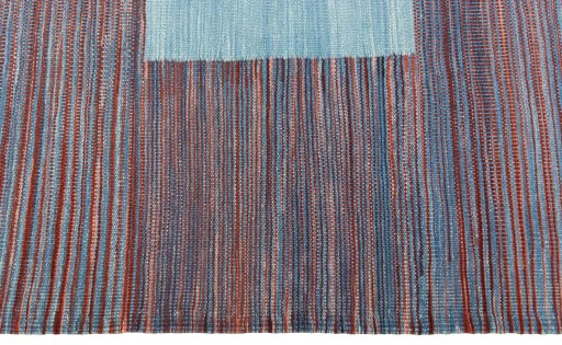 Close-up detail of New Kilim Sofre rug from Turkey showing Wool weave